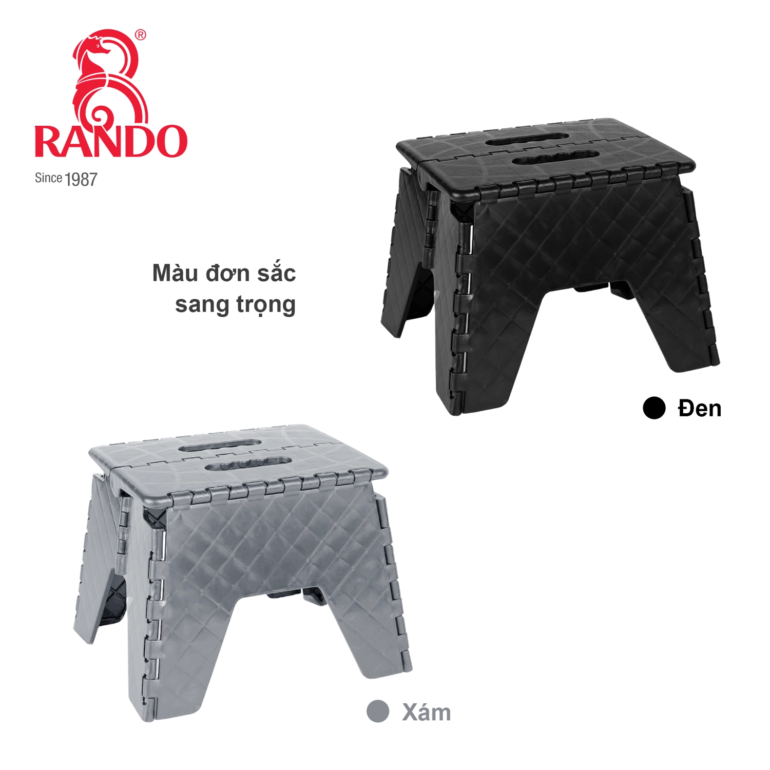 Ghế Xếp Mini RANDO - màu đen màu xám
