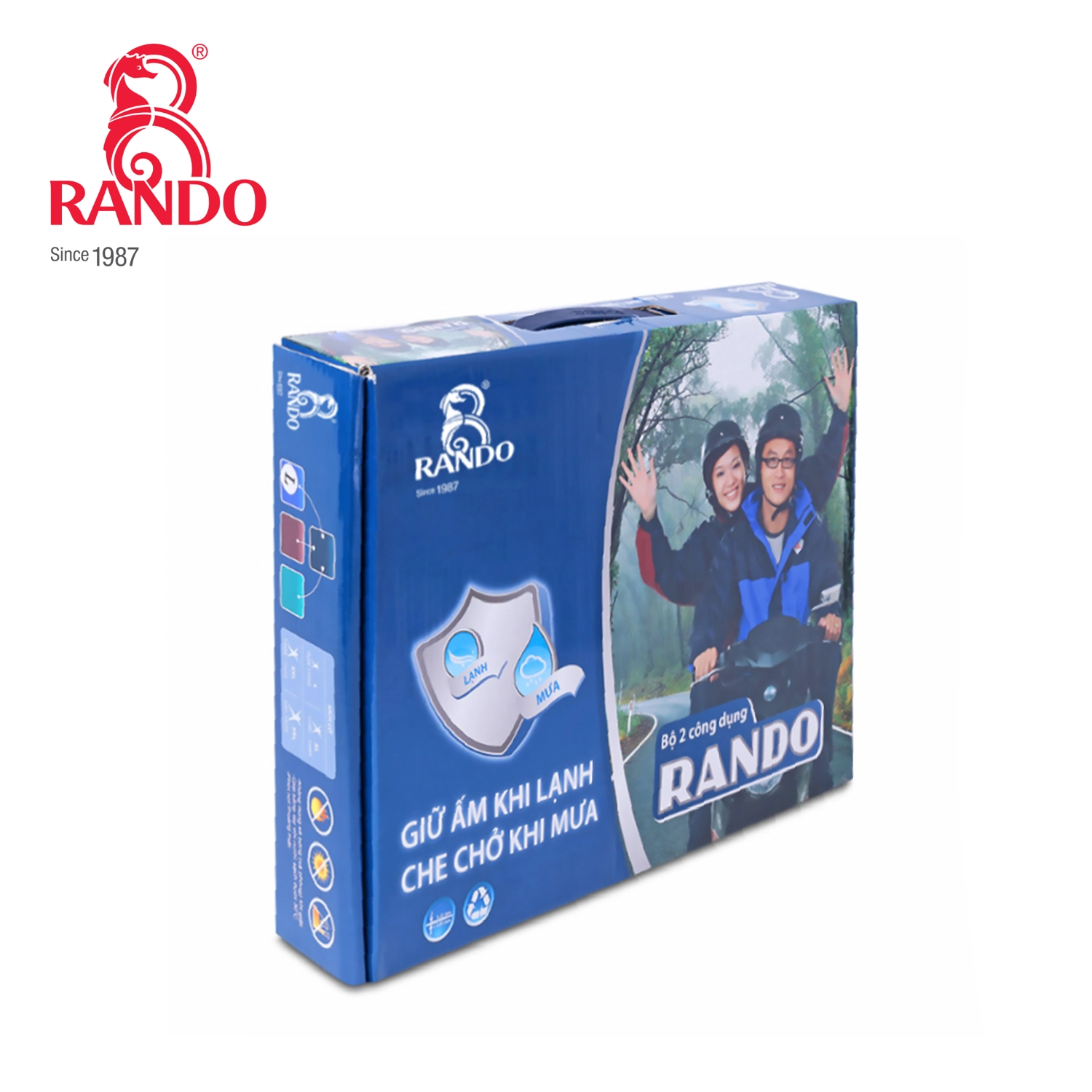 Bộ áo mưa 2 công dụng RB2 phản quang RANDO - Hộp đựng sang trọng