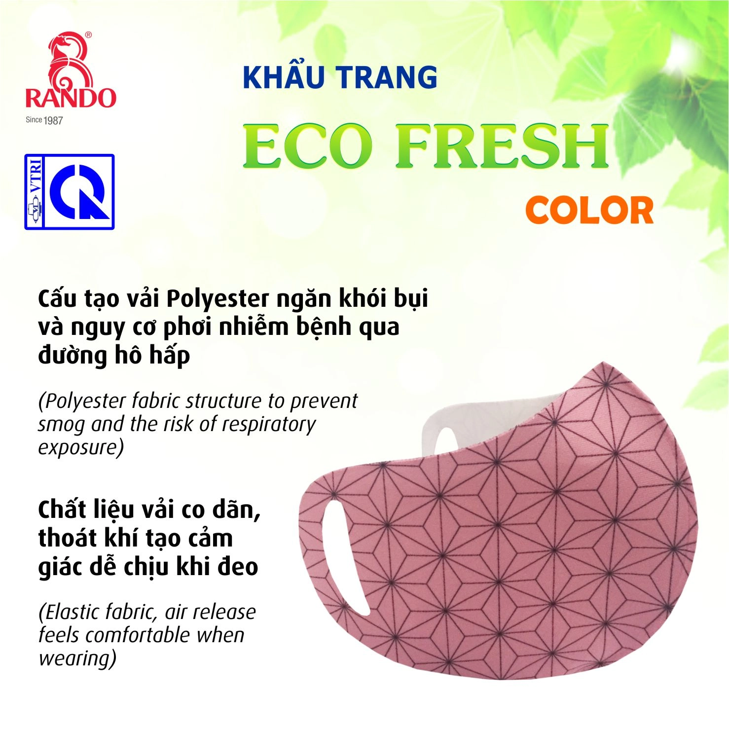 Khau trang ECO Fresh - color - Nguoi lon - RANDO -1