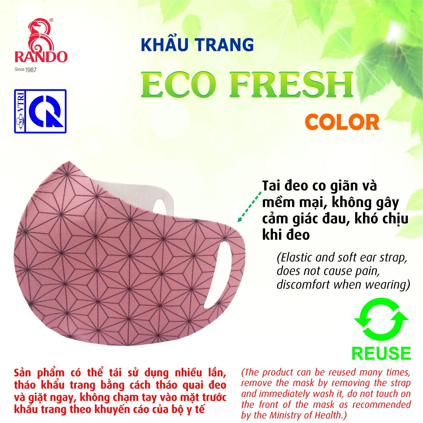 Khau trang ECO Fresh - color - Nguoi lon - RANDO -2