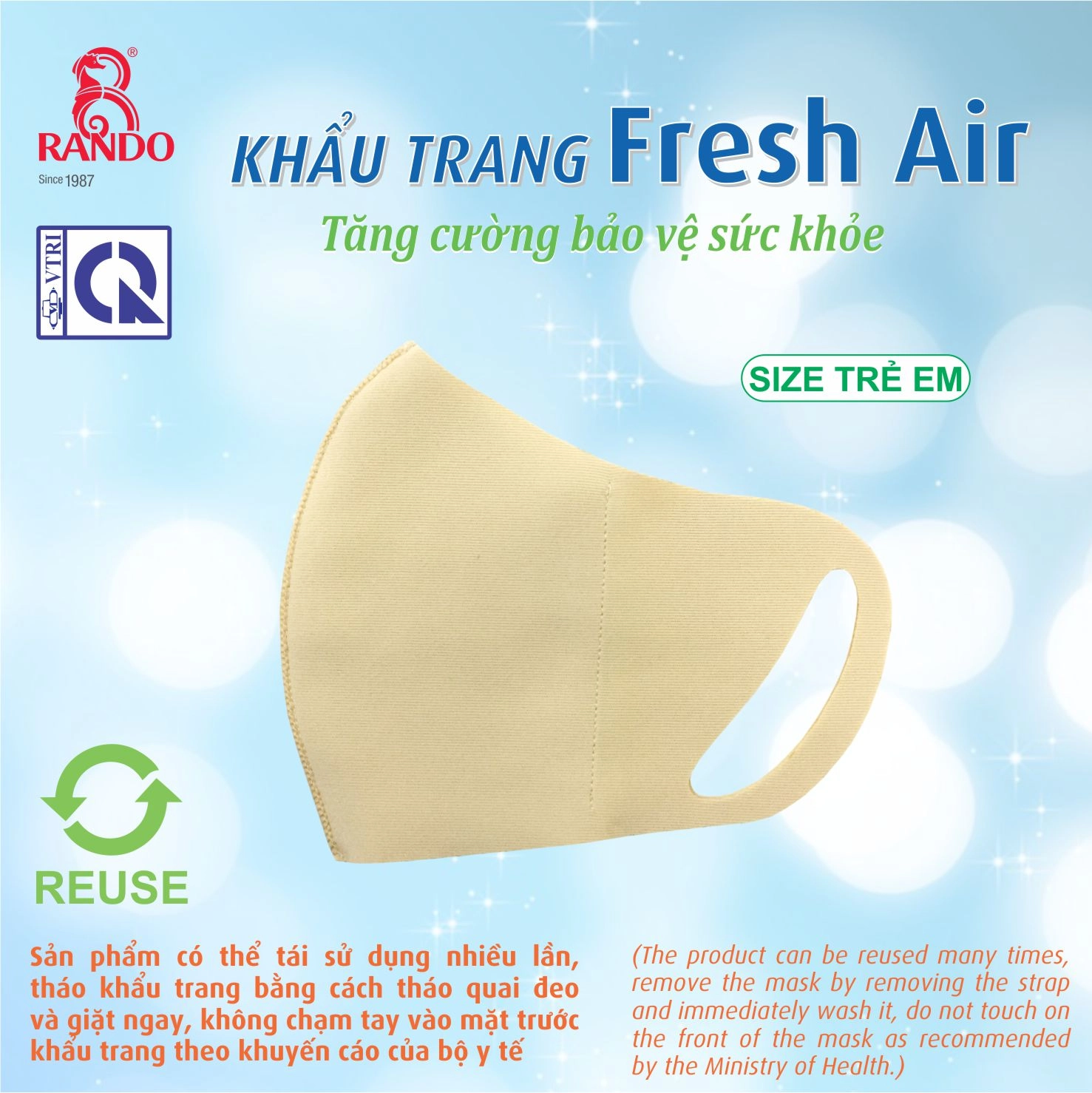 Khau trang Fresh air - Tre em - RANDO - 1-1