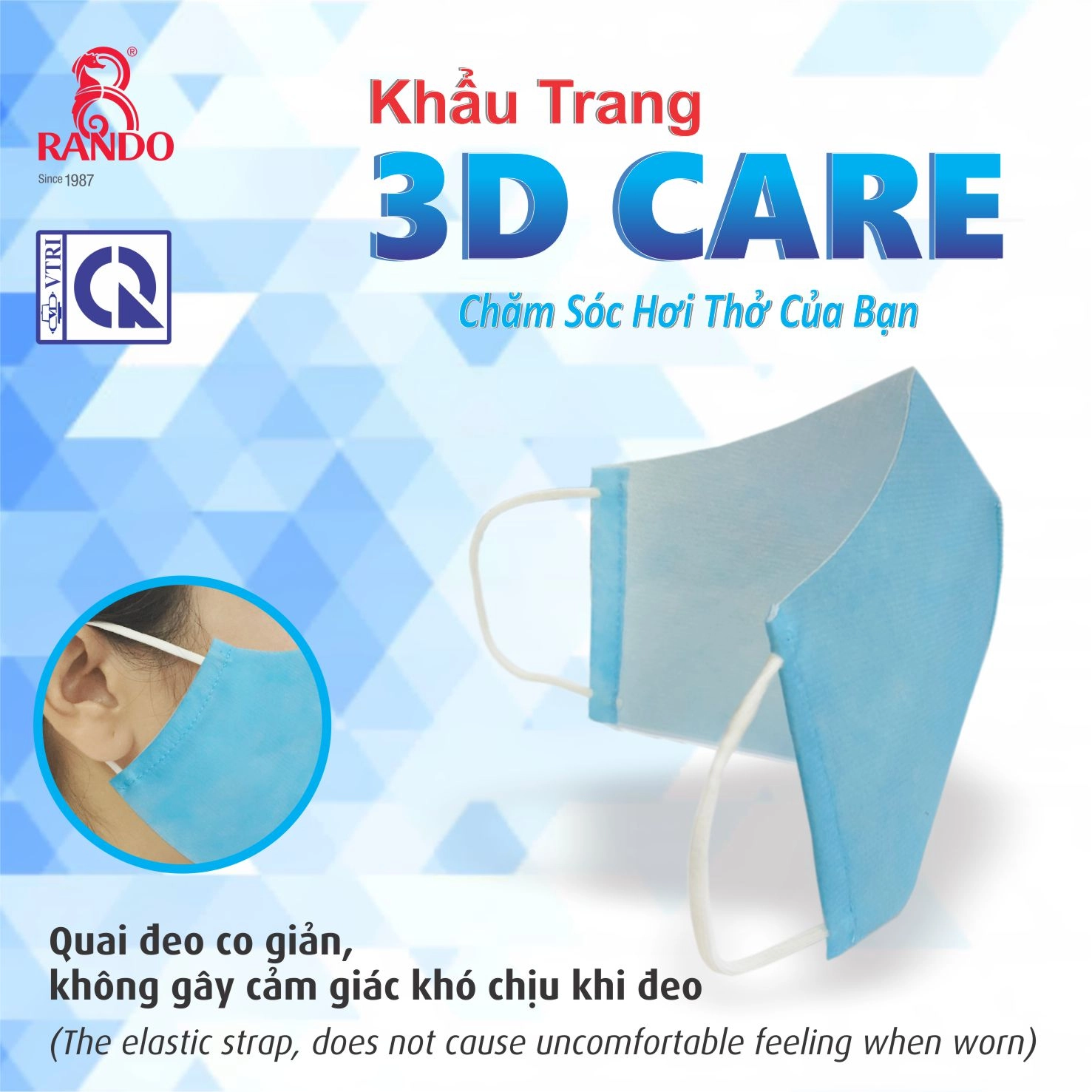 Khau trang vai khong det 3D Care - RANDO -4