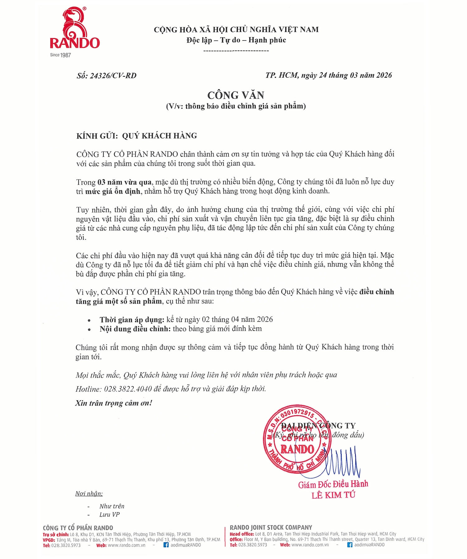 RANDO thong bao CONG VAN - tang gia 02-04-26