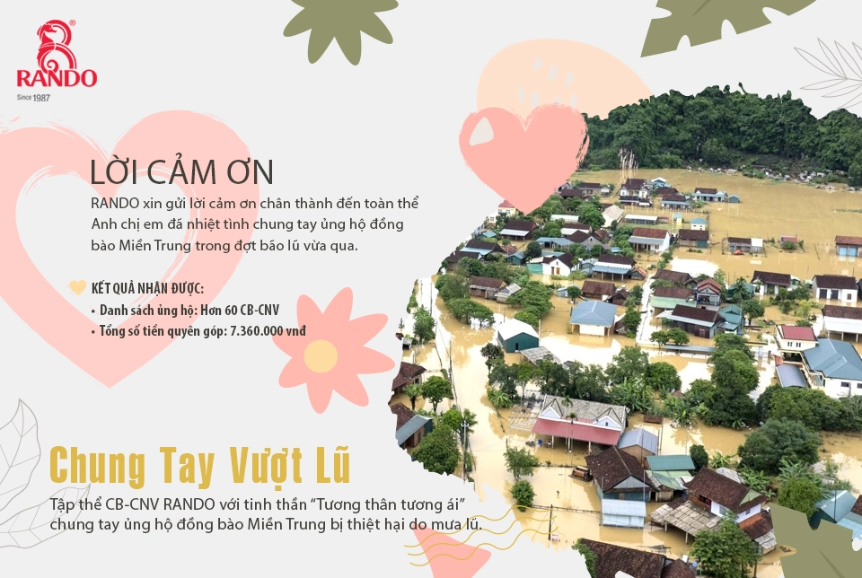 RANDO ủng hộ lũ lụt Miền Trung 2025
