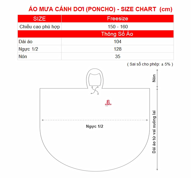 SIZE CHART AO MUA BUOM TRONG MAU RANDO