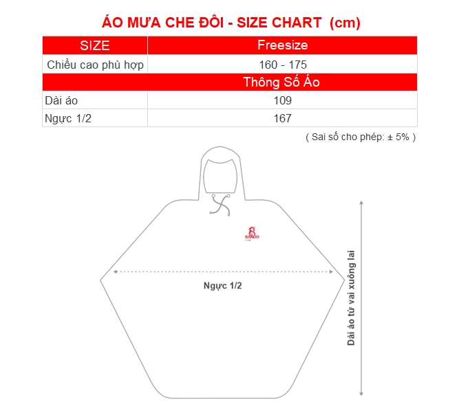 SIZE CHART AO MUA CHE DOI RANDO