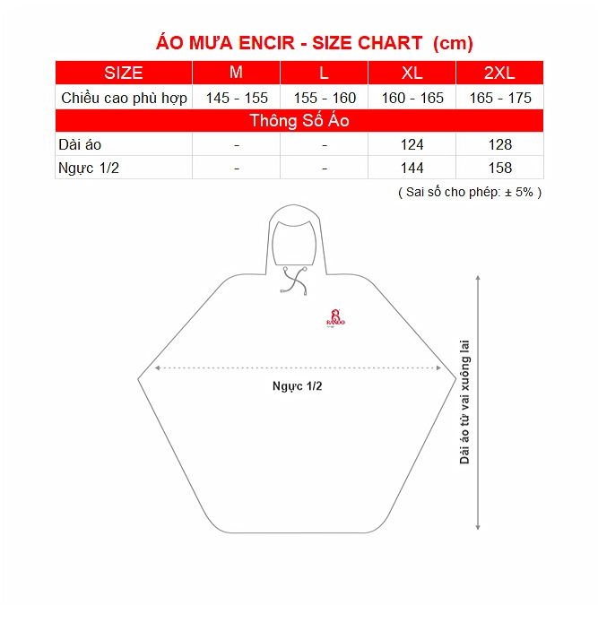 SIZE CHART AO MUA ENCIR RANDO