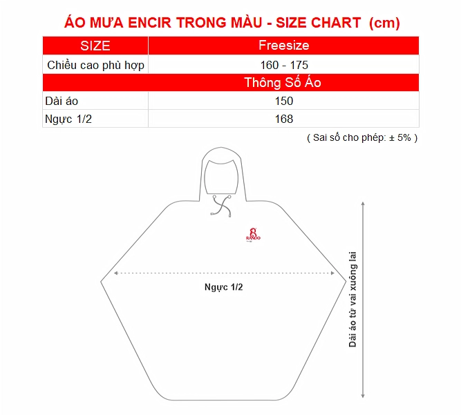 SIZE CHART AO MUA ENCIR TRONG MAU RANDO