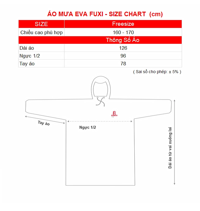 SIZE CHART AO MUA FUXI RANDO