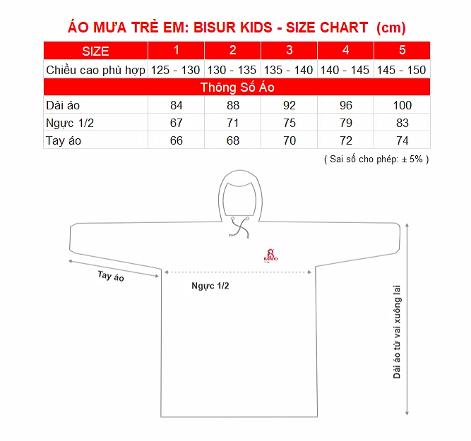 SIZE CHART AO MUA TRE EM BISUR KIDS RANDO