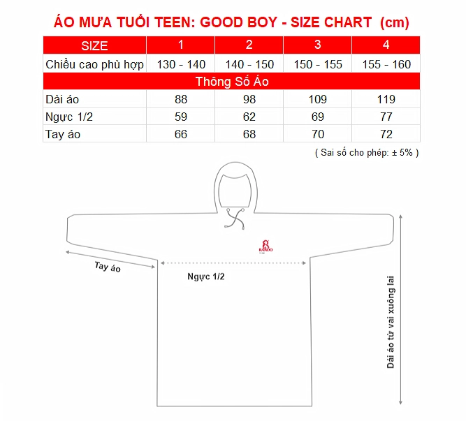 SIZE CHART AO MUA TUOI TEEN GOOD BOY RANDO